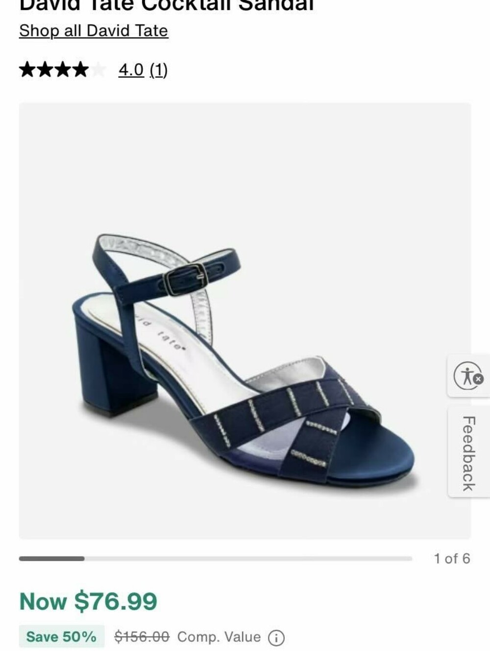 David Tate Navy Crisscross Slingback Sandals - Picture 4 of 4